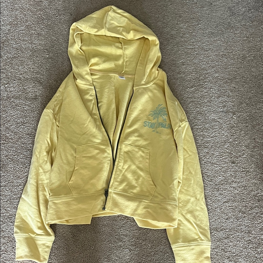 Old Navy Yellow Kids Hoodie with Palm Tree Graphic